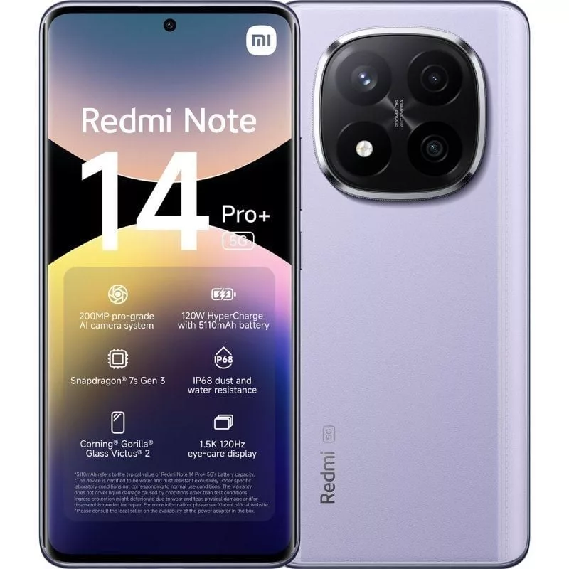 Smartphone Xiaomi Redmi Note 14 Pro+ 12GB/ 512GB/ 6.67’/ 5G/ Púrpura